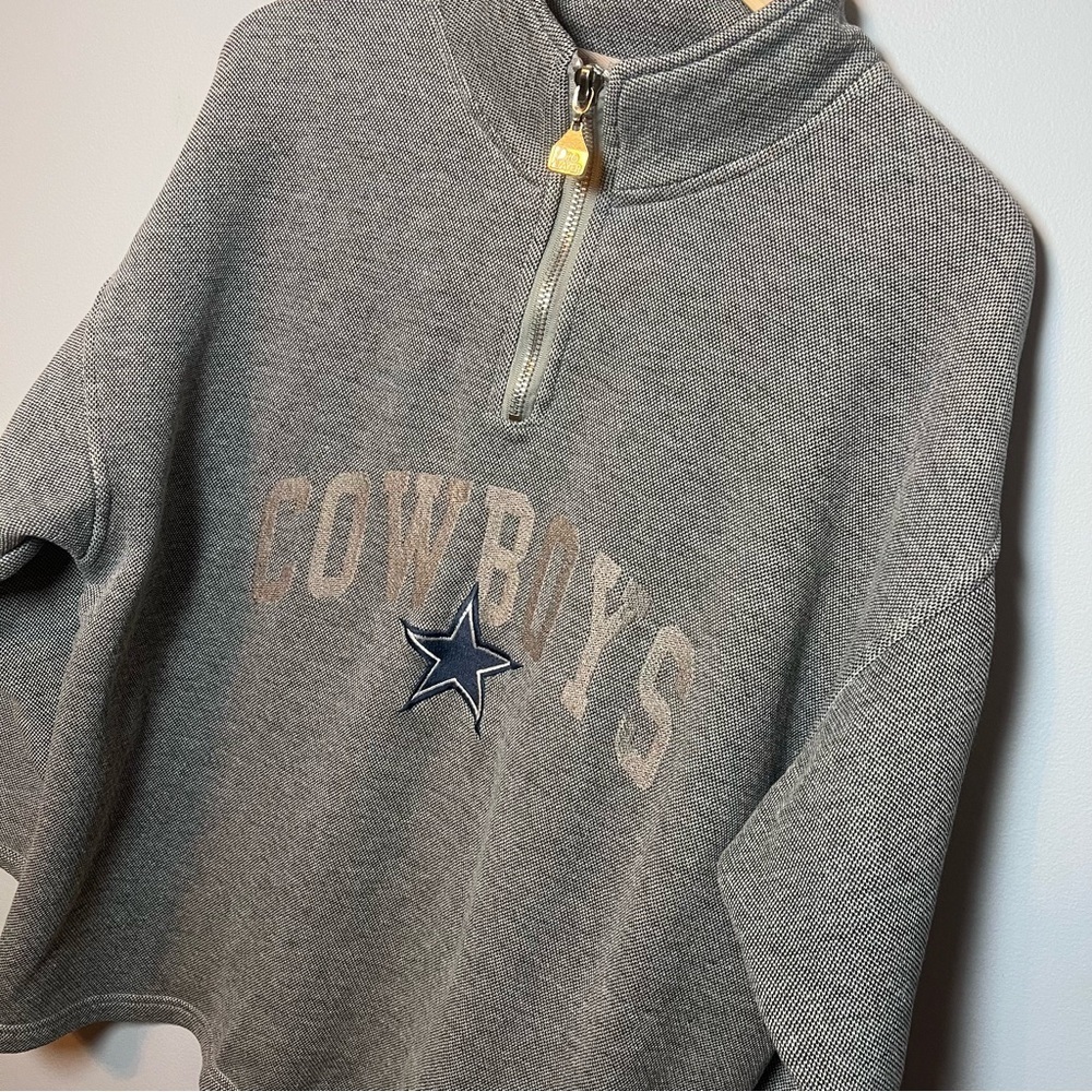 Vtg Dallas Cowboys Half-Zip Pullover Adult size Large Pro Player NFL Football